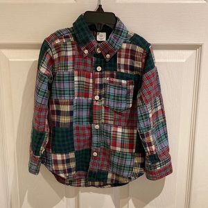 Boys patchwork button down